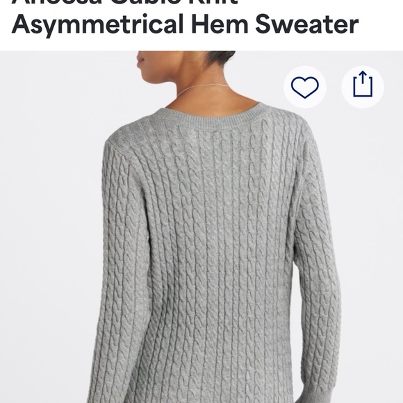 Like new! Aneesa Cable Knit Asymmetrical Hem Sweater - Picture 2 of 4